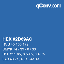 カラーコード: HEX #2D69AC | qconv.com