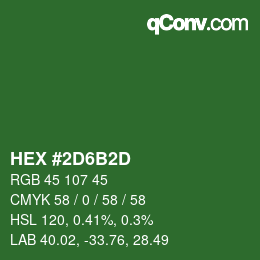 Color code: HEX #2D6B2D | qconv.com