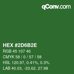 Color code: HEX #2D6B2E | qconv.com