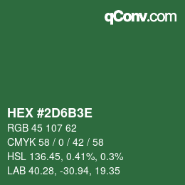 Color code: HEX #2D6B3E | qconv.com