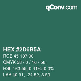 カラーコード: HEX #2D6B5A | qconv.com