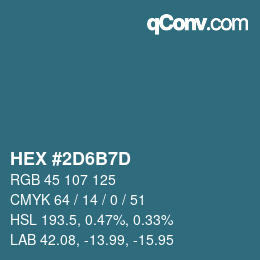 Color code: HEX #2D6B7D | qconv.com