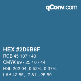 Color code: HEX #2D6B8F | qconv.com