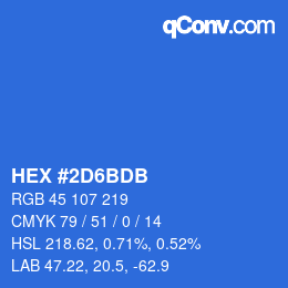 カラーコード: HEX #2D6BDB | qconv.com