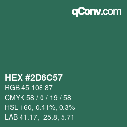 Color code: HEX #2D6C57 | qconv.com