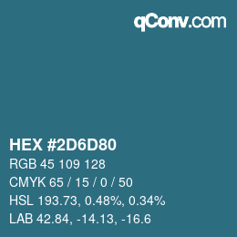 Color code: HEX #2D6D80 | qconv.com