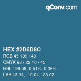Color code: HEX #2D6D8C | qconv.com