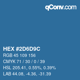 カラーコード: HEX #2D6D9C | qconv.com