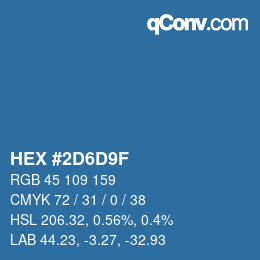 カラーコード: HEX #2D6D9F | qconv.com