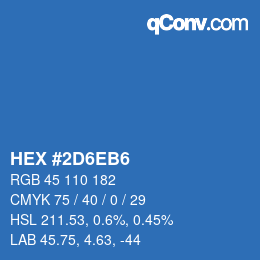 カラーコード: HEX #2D6EB6 | qconv.com