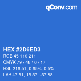 颜色代码: HEX #2D6ED3 | qconv.com