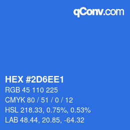 カラーコード: HEX #2D6EE1 | qconv.com