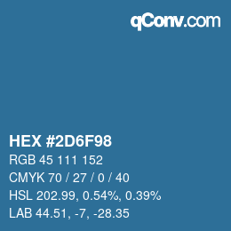 Color code: HEX #2D6F98 | qconv.com