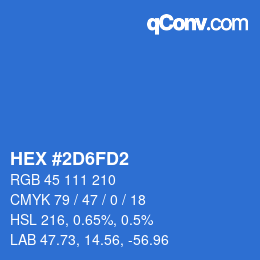カラーコード: HEX #2D6FD2 | qconv.com