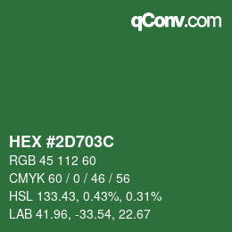 Color code: HEX #2D703C | qconv.com