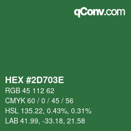 Color code: HEX #2D703E | qconv.com