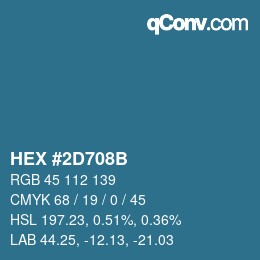 Color code: HEX #2D708B | qconv.com