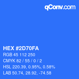 Color code: HEX #2D70FA | qconv.com