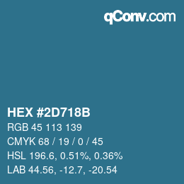 Color code: HEX #2D718B | qconv.com