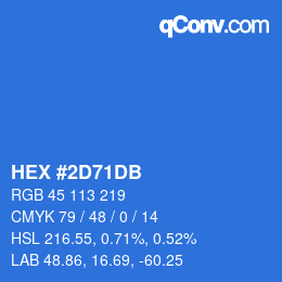 Color code: HEX #2D71DB | qconv.com
