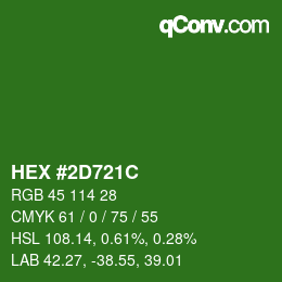 Color code: HEX #2D721C | qconv.com