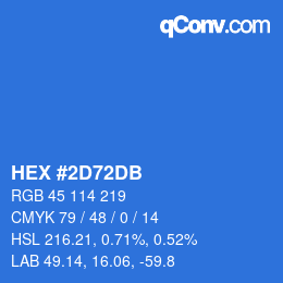 カラーコード: HEX #2D72DB | qconv.com