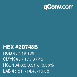 Color code: HEX #2D748B | qconv.com