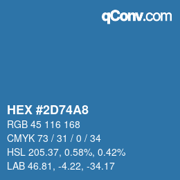 カラーコード: HEX #2D74A8 | qconv.com
