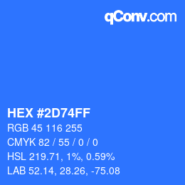 カラーコード: HEX #2D74FF | qconv.com
