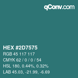 Color code: HEX #2D7575 | qconv.com