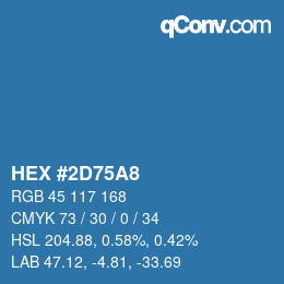 Color code: HEX #2D75A8 | qconv.com