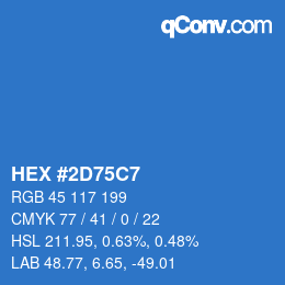 Color code: HEX #2D75C7 | qconv.com