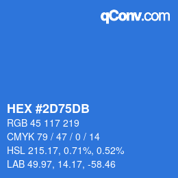 カラーコード: HEX #2D75DB | qconv.com