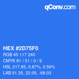 Código de color: HEX #2D75F0 | qconv.com