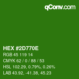 Color code: HEX #2D770E | qconv.com