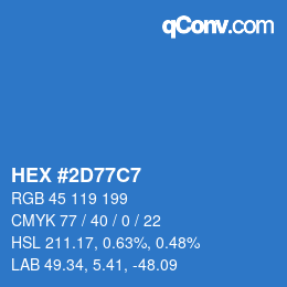 Color code: HEX #2D77C7 | qconv.com