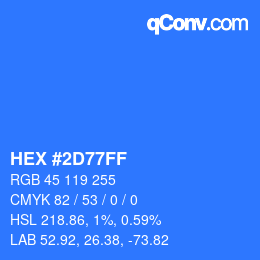Color code: HEX #2D77FF | qconv.com
