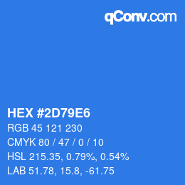 カラーコード: HEX #2D79E6 | qconv.com