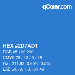 Color code: HEX #2D7AD1 | qconv.com