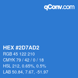 カラーコード: HEX #2D7AD2 | qconv.com