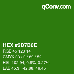 カラーコード: HEX #2D7B0E | qconv.com