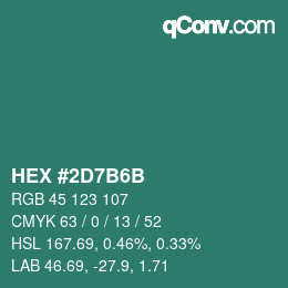Color code: HEX #2D7B6B | qconv.com
