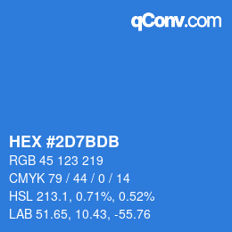Color code: HEX #2D7BDB | qconv.com