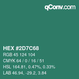 Color code: HEX #2D7C68 | qconv.com