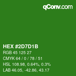 Color code: HEX #2D7D1B | qconv.com