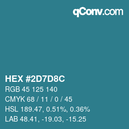 Color code: HEX #2D7D8C | qconv.com