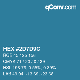 Color code: HEX #2D7D9C | qconv.com