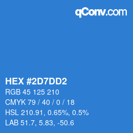 颜色代码: HEX #2D7DD2 | qconv.com