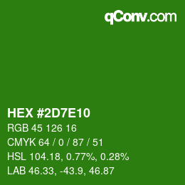 Color code: HEX #2D7E10 | qconv.com