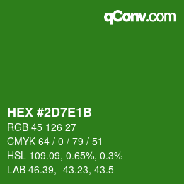 Color code: HEX #2D7E1B | qconv.com